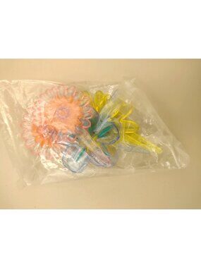 Colorful Flower Shaped Plastic Cupcake Topper Set Of 6 - 2.5" Cake Decoration